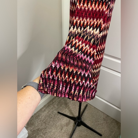 Rock 47 Women's Chevron Long Sleeve Dress Multicolor Size M - Picture 6 of 9